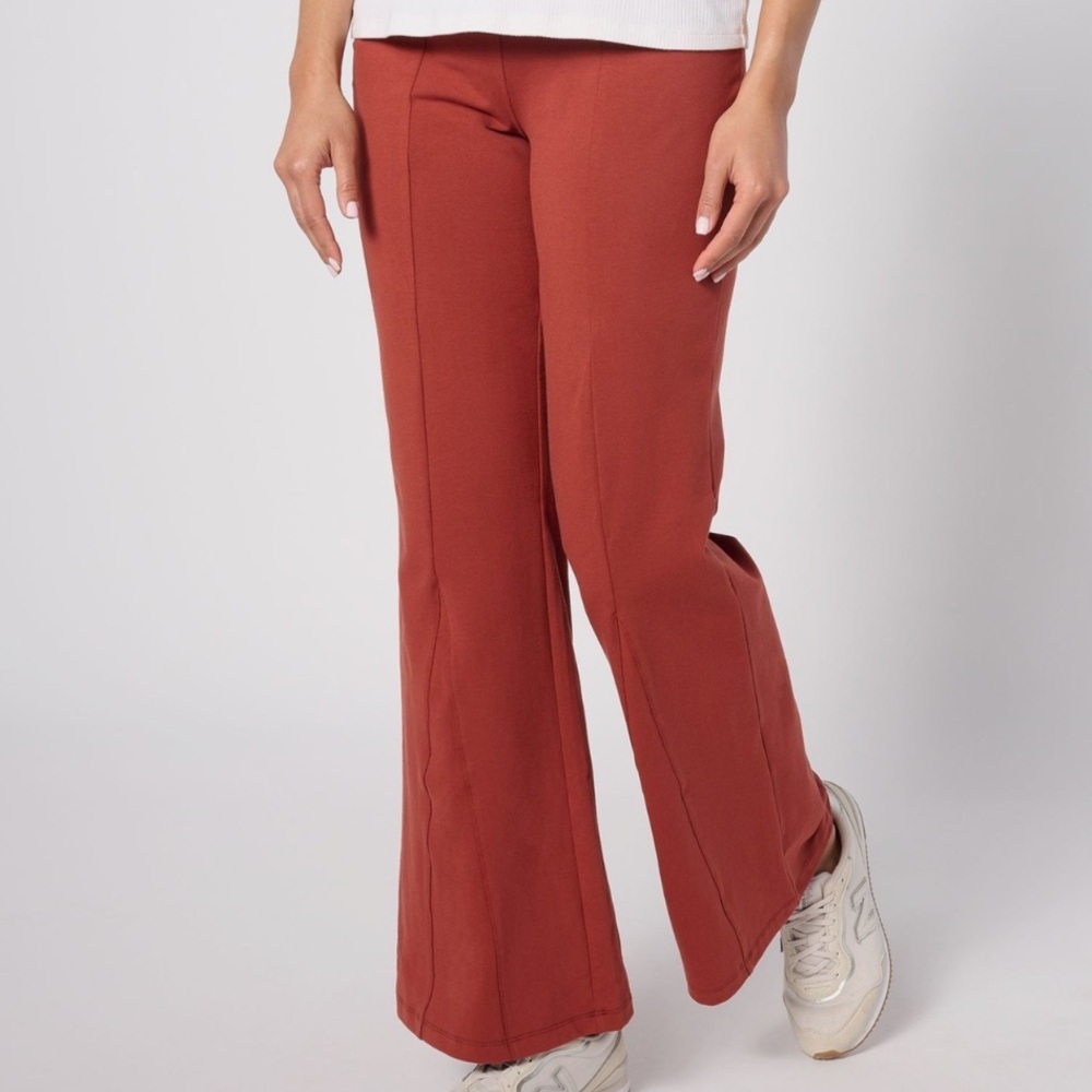 Women With Control 4XP Rust Brown Tummy Control Cotton Jersey Godet Pant NWT
